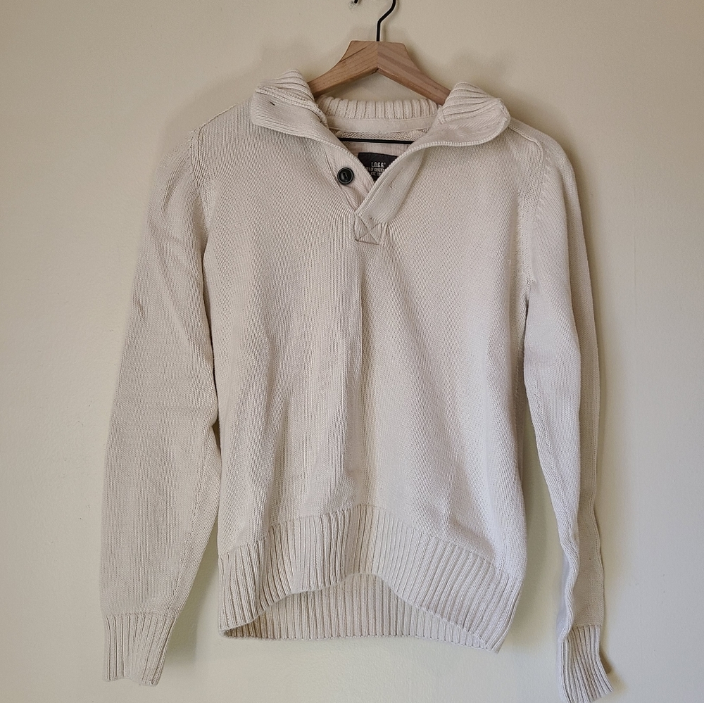 LOGG Chunky knit henley sweater